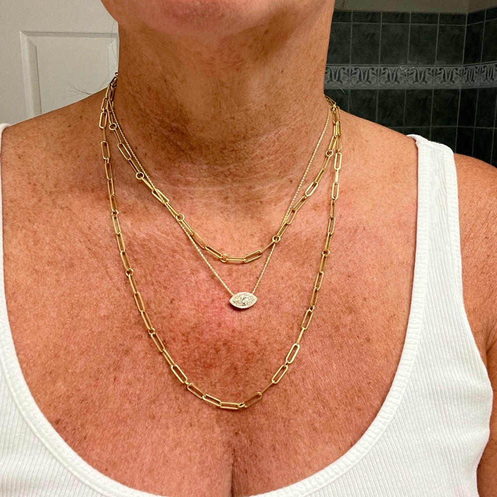 Roberto Coin 18K Yellow Gold Paper Clip & Round Link 17” Necklace